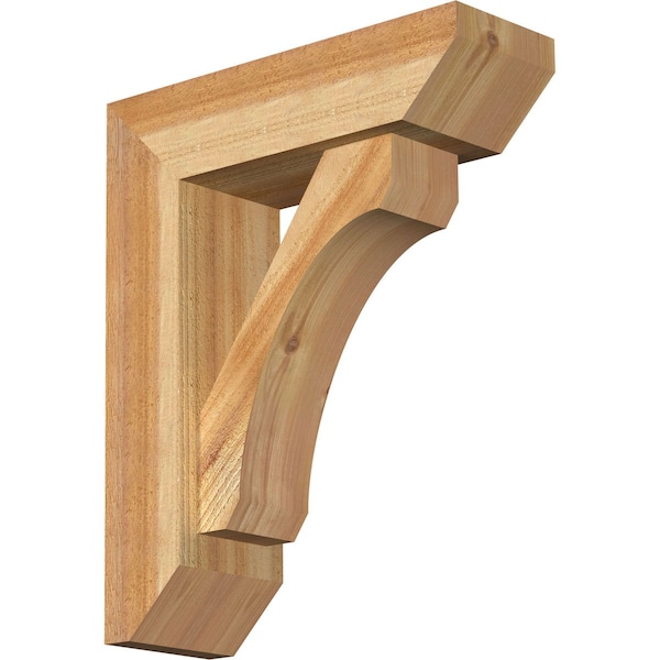 Ekena Millwork Legacy Slat Rough Sawn Bracket w/ Offset Brace, Western Red Cedar, 6"W x 18"D x 22"H BKT0604X18X22LEC06RWR - main